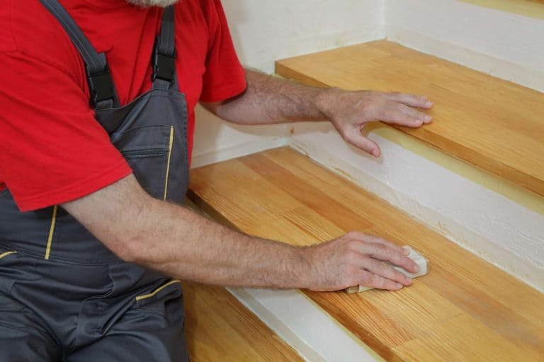 sanding stairs to a smooth finish