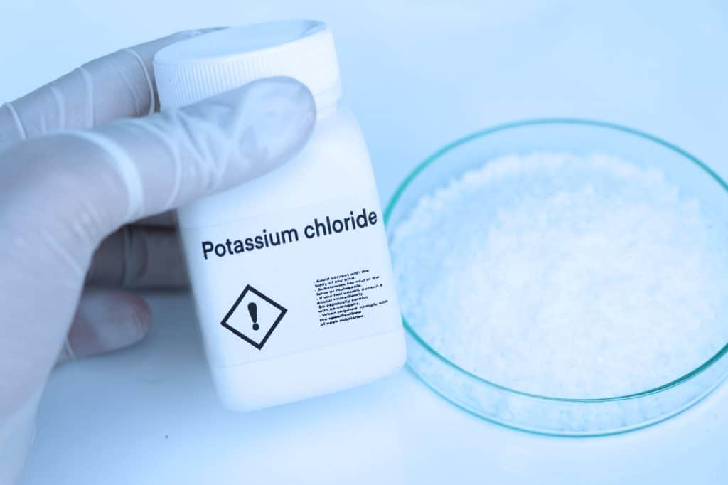 Potassium chloride in bottle 