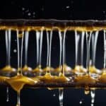 Melted plastic drips from the oven racks. A cloth soaked in warm, soapy water is used to gently scrub the plastic residue from the oven surfaces. The plastic is carefully scraped off with a plastic scraper