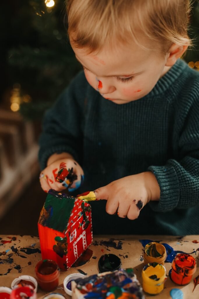 a child playing with toys Household Cleaners